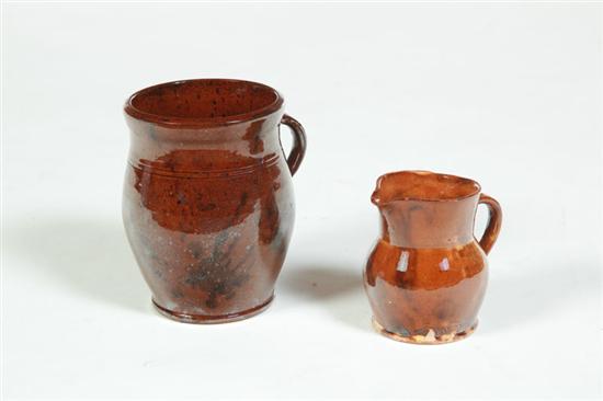 TWO PIECES OF REDWARE.  American