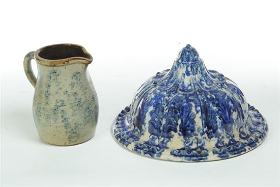 POTTERY PLANTER AND PITCHER.  Attributed