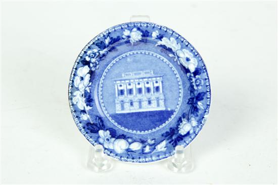 HISTORIC BLUE STAFFORDSHIRE CUP PLATE.