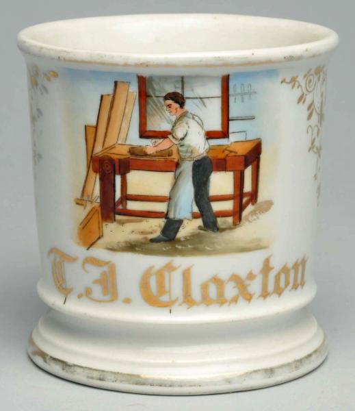 Carpenters Shaving Mug. 
Gilt