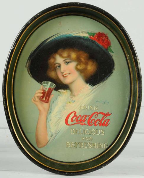 1913 Coca Cola Serving Tray Oval 10d9db