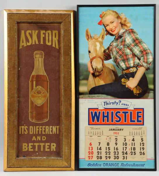 Tin Queen Cola Sign Whistle Calendar  10d9e1