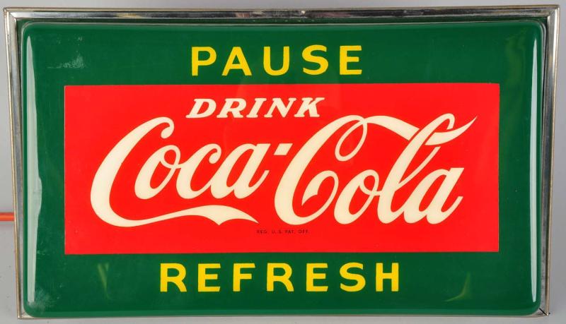 Coca Cola Lighted Wall Sign 1950s  10da23