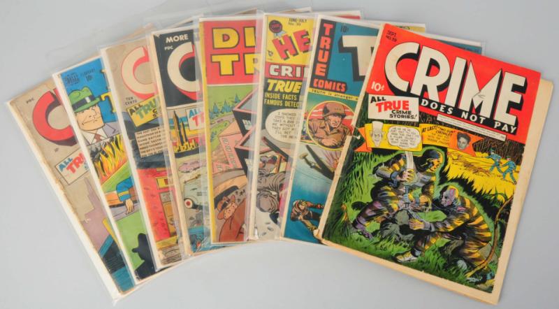 Lot of 8: 1950s Crime Themes Comic