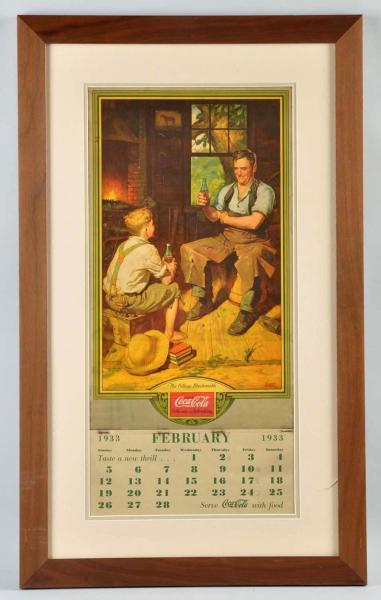 1933 Coca Cola Calendar Framed 10da47