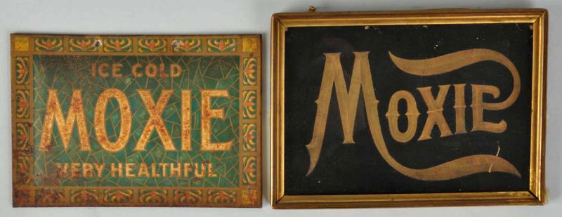 Lot of 2: Early Moxie Signs. 
Includes