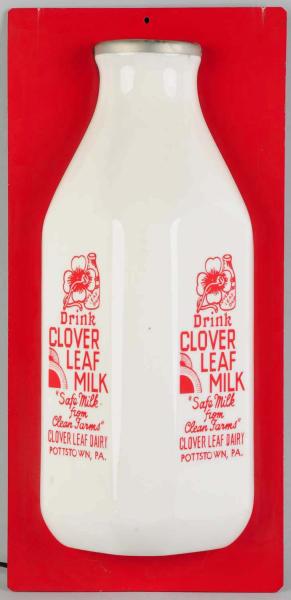 Clover Leaf Milk Bottle Light-Up Sign.