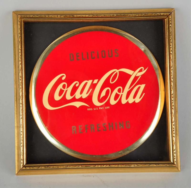 Celluloid Coca-Cola Sign. 
1940s. Nicely