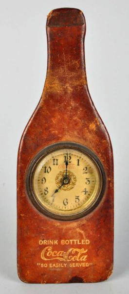 Leather Coca-Cola Bottle Desk Clock.