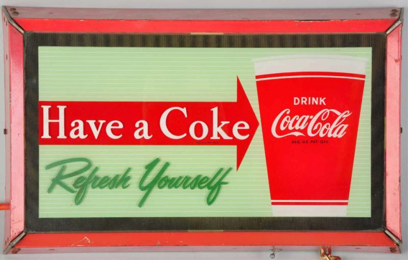 Coca-Cola Lighted Sign. 
1950s.