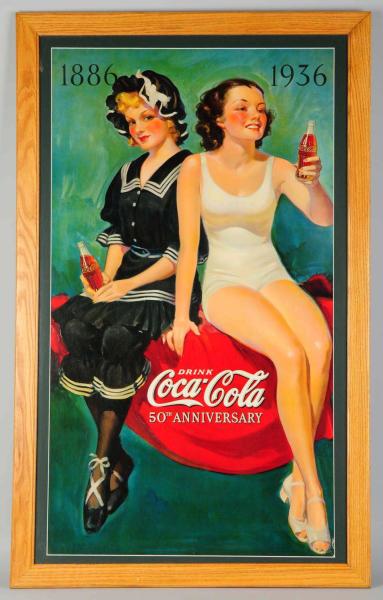Large Vertical Cardboard Coca-Cola Poster.