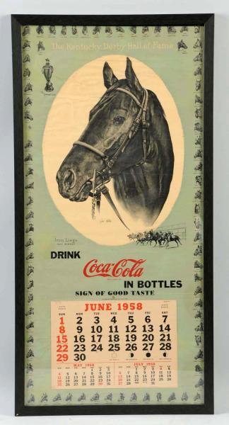 1958 Coca Cola Calendar Framed 10db17