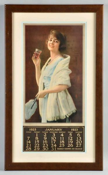 1923 Coca-Cola Calendar with Glass.