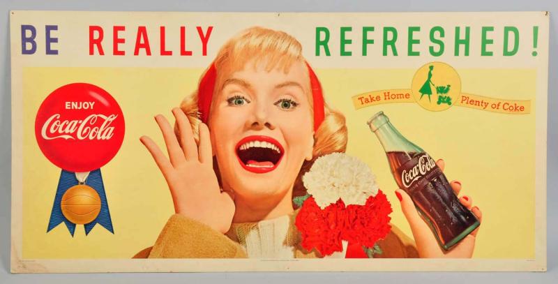 Cardboard Coca-Cola Horizontal Poster.