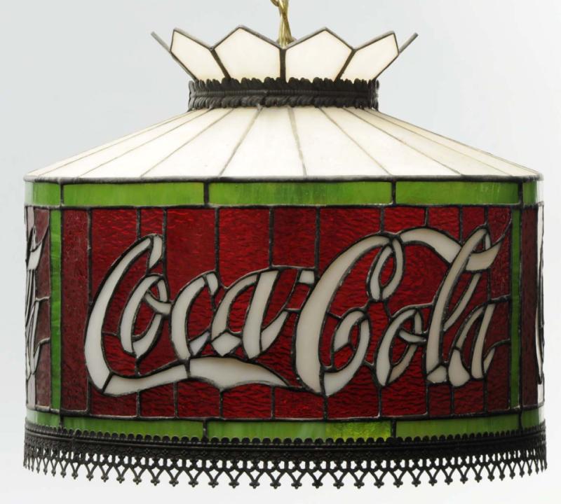 Leaded Glass Coca-Cola Shade. 
1970s