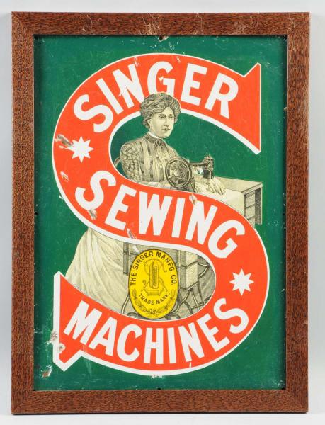 Porcelain Singer Sewing Machines Sign.