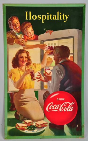 Cardboard Coca-Cola Poster. 
1948.