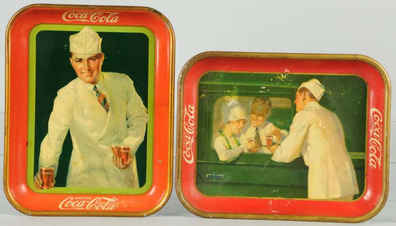 Lot of 2 Coca Cola Serving Trays  10dbc2