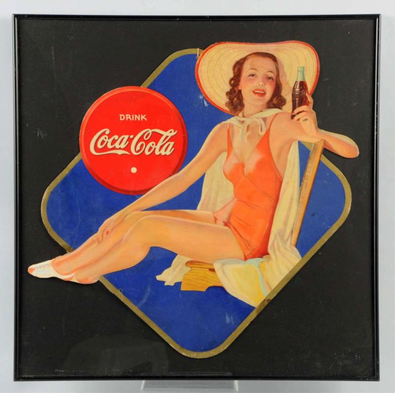 Cardboard Cutout Coca-Cola Sign.