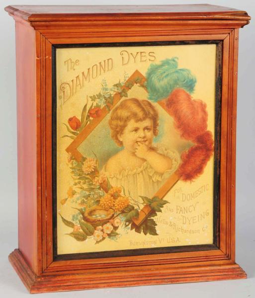 Early Wooden Diamond Dyes Cabinet  10dbd9