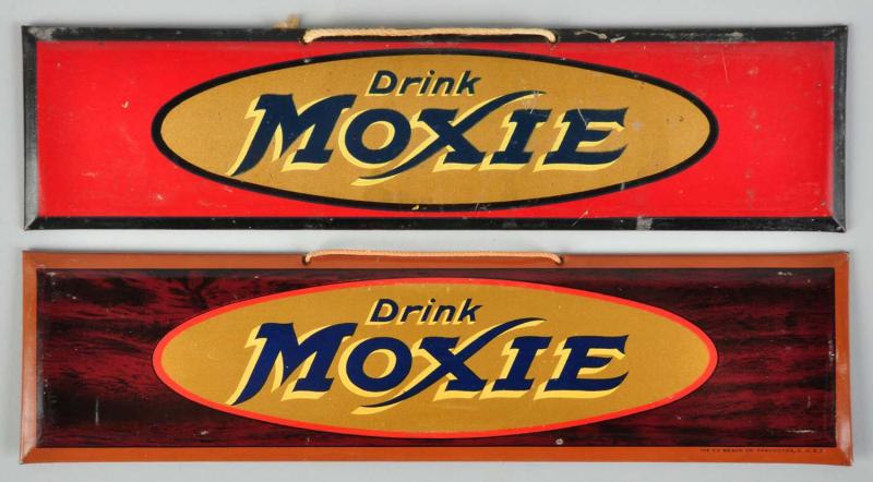 Lot of 2 Tin Moxie Signs 1930s  10dc0d