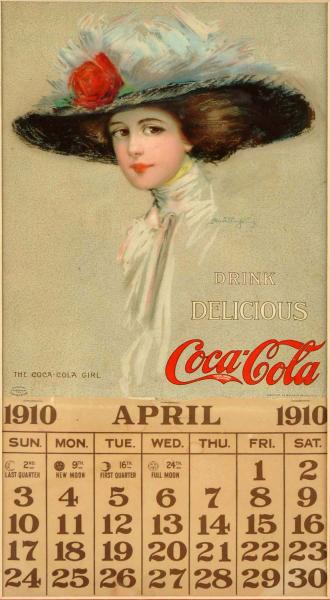 1910 Coca Cola Calendar Matted 10dc2d