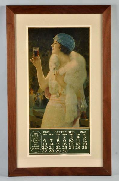 1925 Coca-Cola Calendar. 
Framed