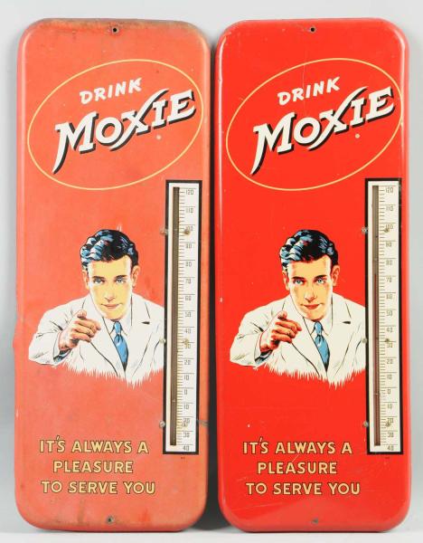 Lot of 2: Tin Moxie Thermometers.