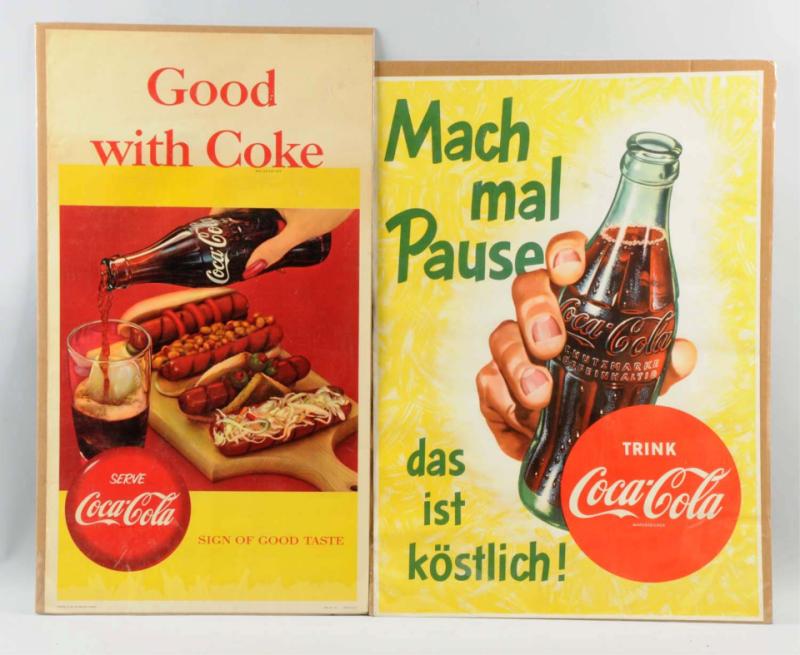 Lot of 2: Paper Coca-Cola Posters. 
1960s.