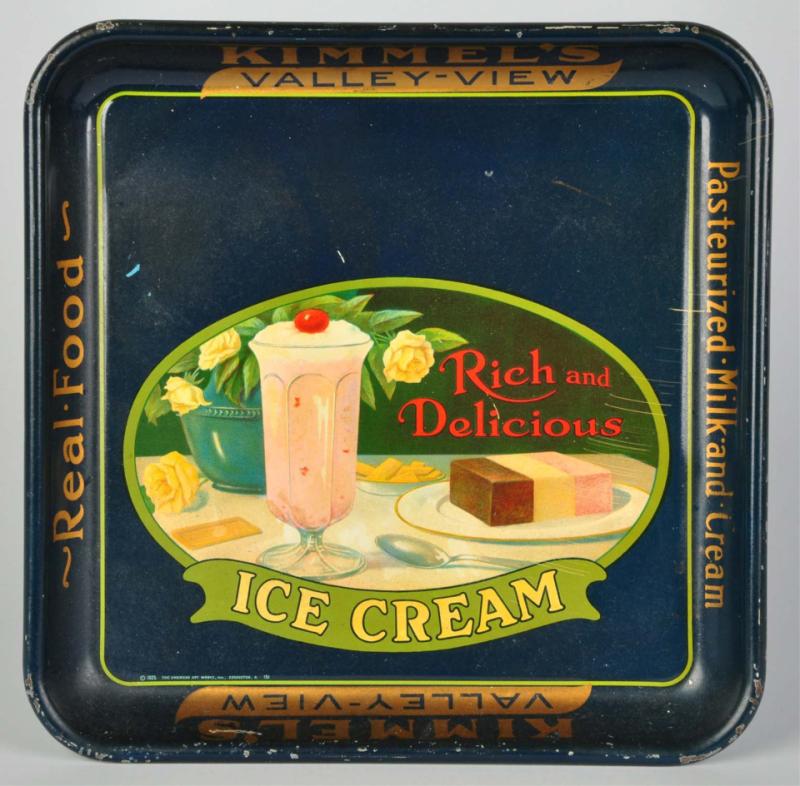 Kimmels Ice Cream Tray. 
1920s. A