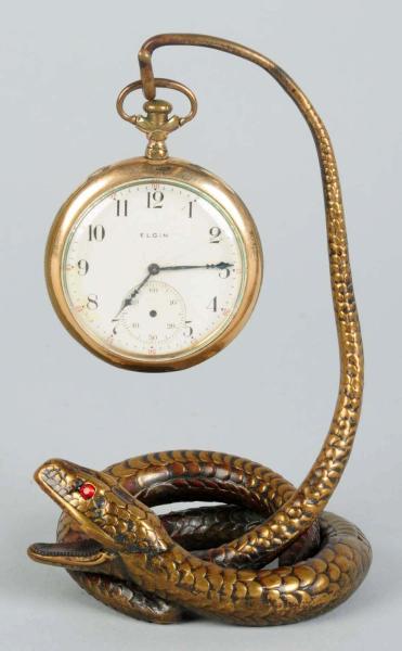 Brass Figural Snake Watch Holder  10dc88