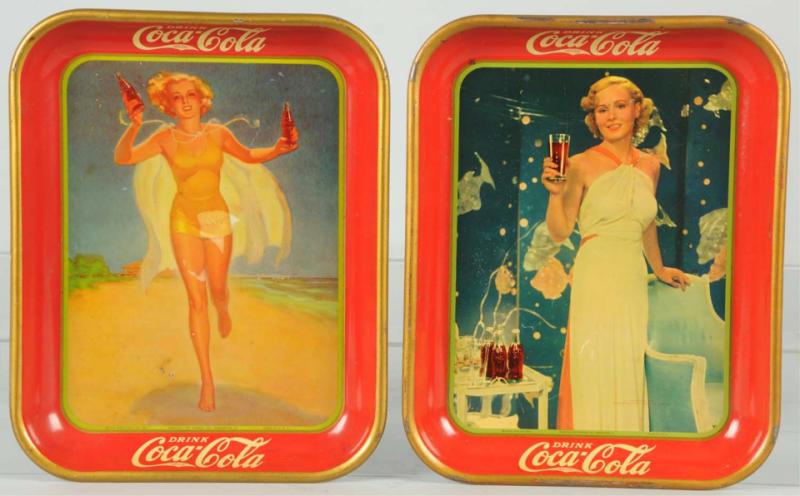 Lot of 2 Coca Cola Serving Trays  10dc91