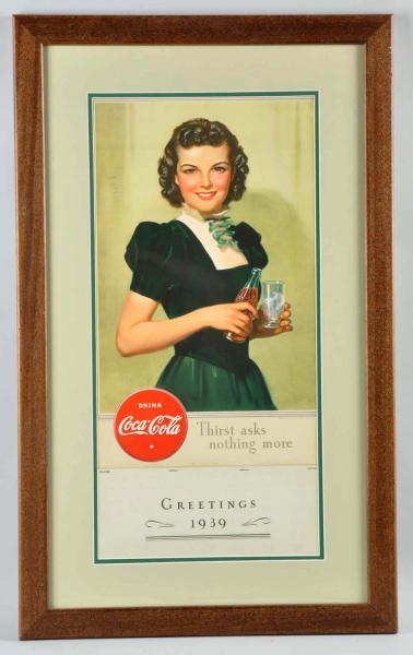 1939 Coca Cola Calendar Nicely 10dcae
