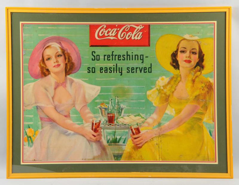 Large Cardboard Coca-Cola Poster. 
1937.