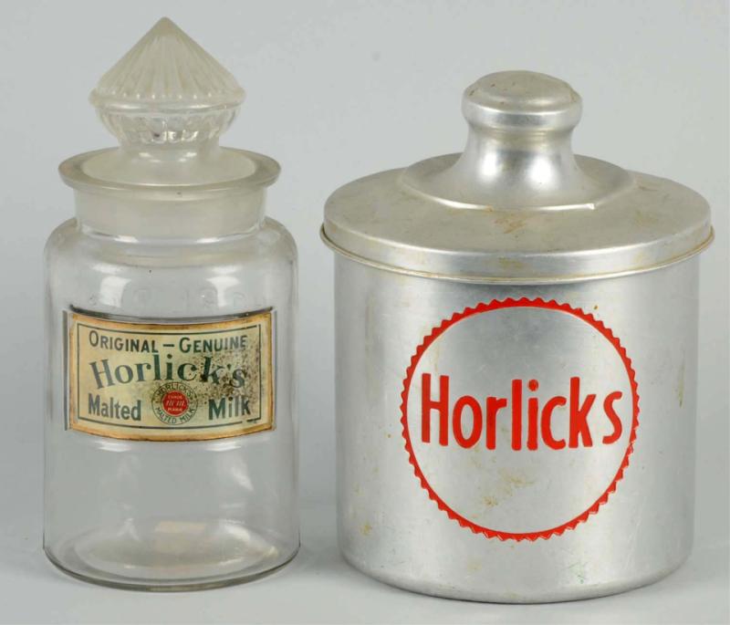 Horlick's Glass Jar & Aluminum