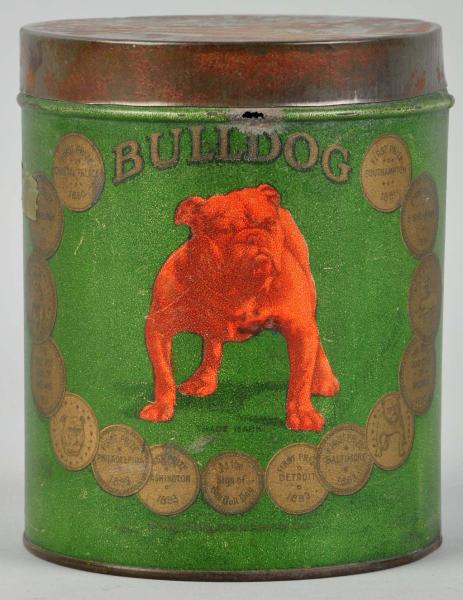 Round Bulldog Tobacco Tin. 
Very