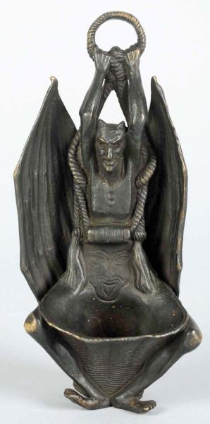 Brass Figural Devil Match Holder  10dccd