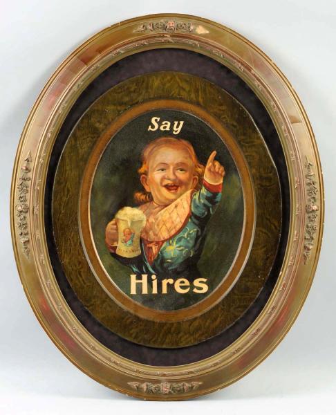 Tin Hires Sign. 
Circa 1910. Framed