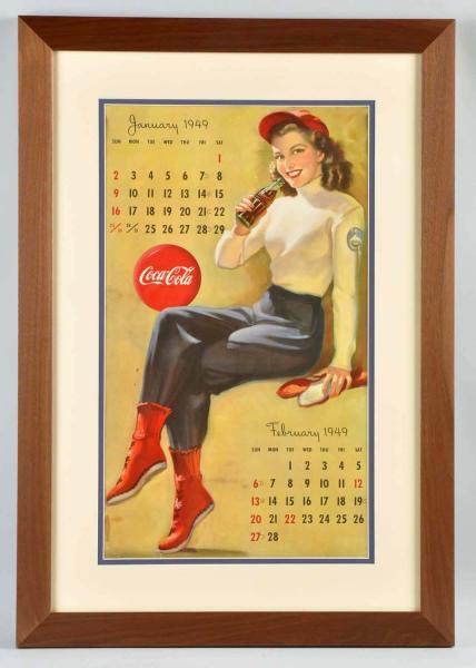 1949 Coca-Cola Calendar. 
Matted and