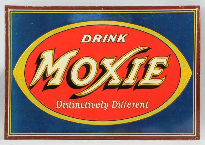 Embossed Tin Moxie Sign. 
Very