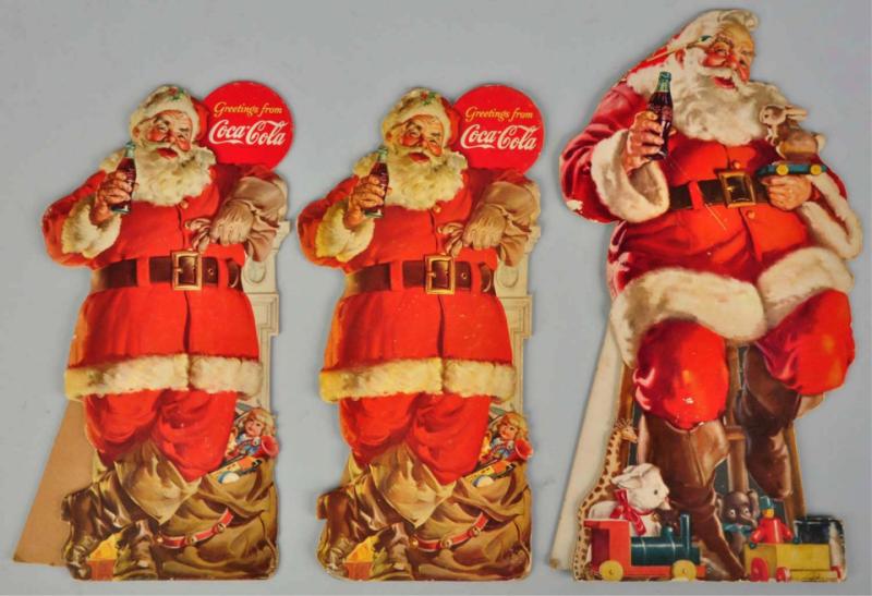 Lot of 3: Cardboard Coca-Cola Cutouts.