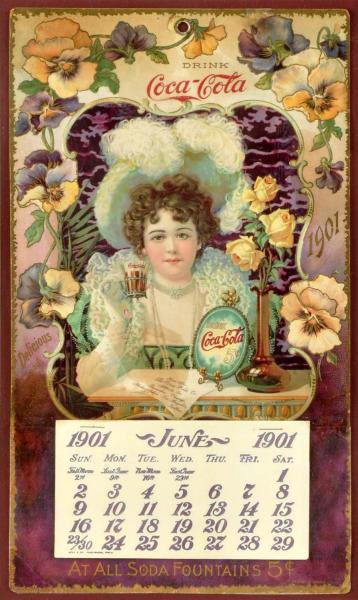 1901 Coca-Cola Calendar. 
Framed