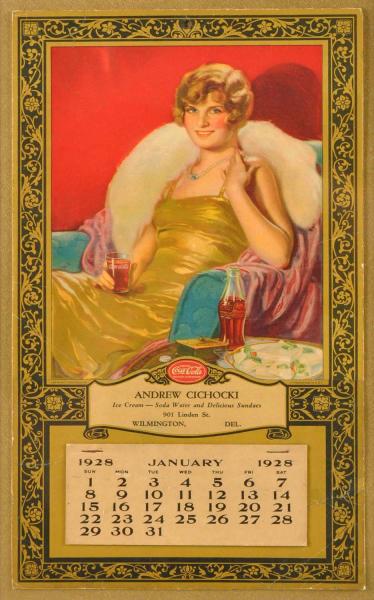 1928 Coca Cola Distributor Calendar  10dd39