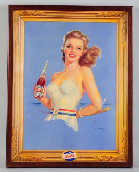 Cardboard Self-Framed Pepsi-Cola Poster.