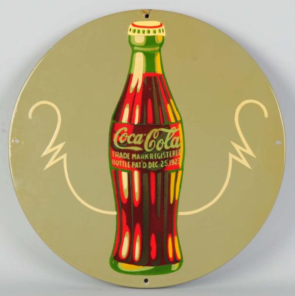 Porcelain Coca-Cola Sign. 
1930s. This