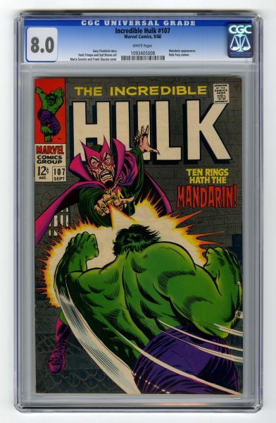 Incredible Hulk #107 CGC 8.0 Marvel