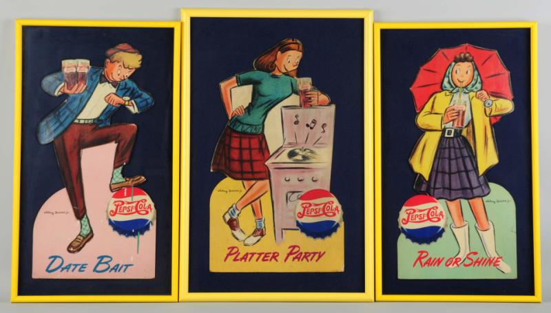 Set of 3: Cardboard Pepsi-Cola