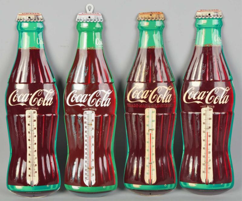 Lot of 4: Embossed Tin Coca-Cola