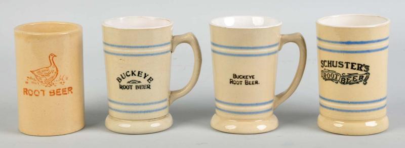 Lot of 4: Assorted Stoneware Root Beer