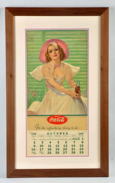 1938 Coca Cola Calendar Framed 10ddbd